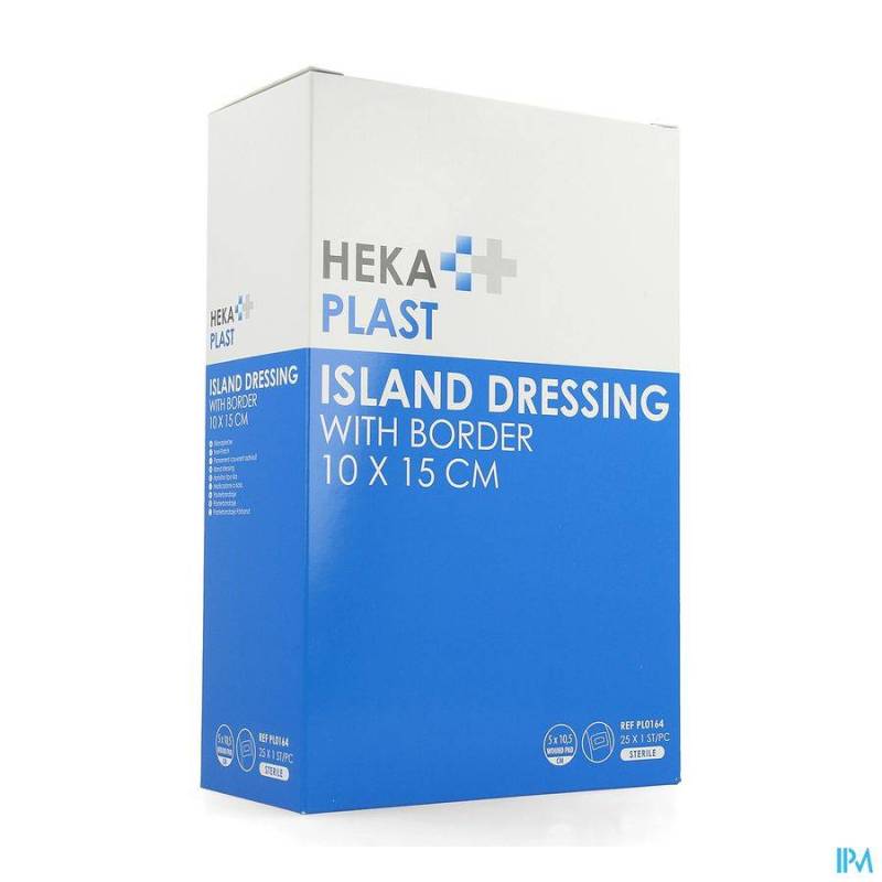 HEKAPLAST BORDER EILANDPLEISTER STERIEL 10X15CM 25