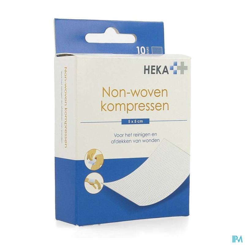 HEKA ZOM KOMPRES NON-WOV. STERIEL 5X 5CM 8LAG.10