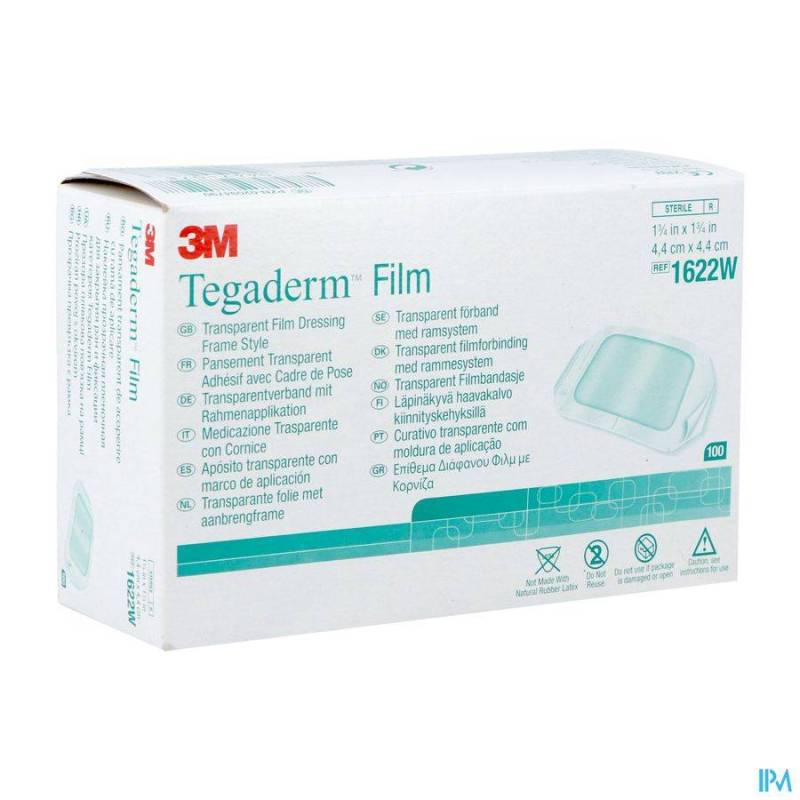 TEGADERM 3M TRANSP 4X 4CM 100 1622W