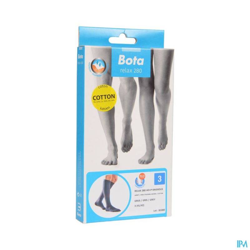 BOTA RELAX 280 COTON BAS JARRET GRIS N3
