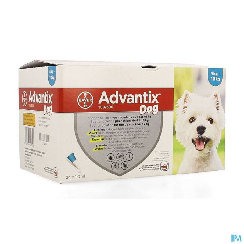 ADVANTIX 100/ 500 HONDEN 410KG FL 24X1,0ML
