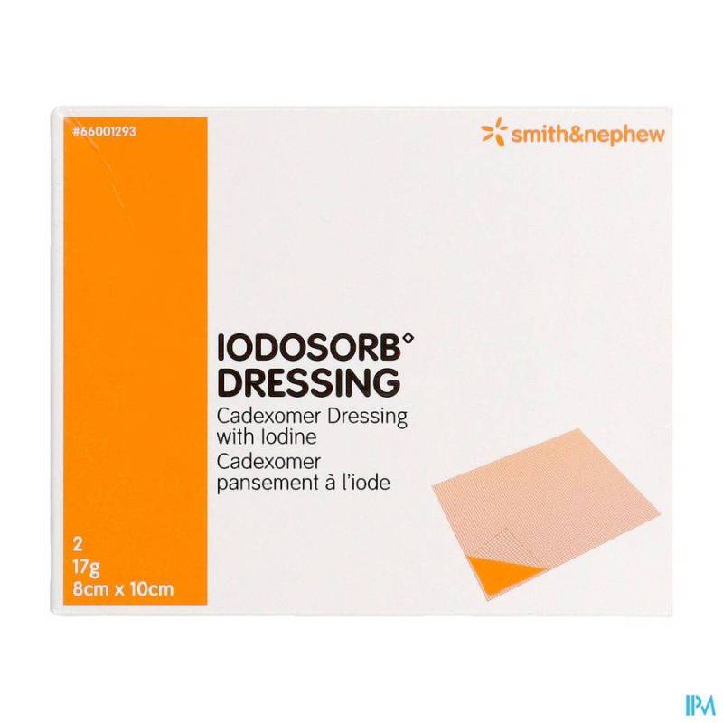 IODOSORB DRESSING 17G 8X10CM 2 66001293