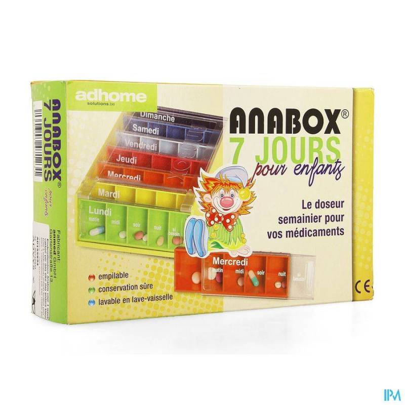 KINDERPILLENDOOS ANABOX 7X5 RAINBOW FR