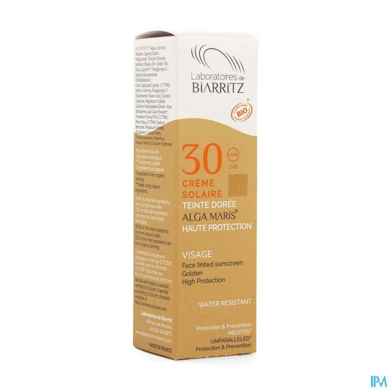 ALGA MARIS CREME SOLAIRE VISAGE IP30 DOREE 50ML