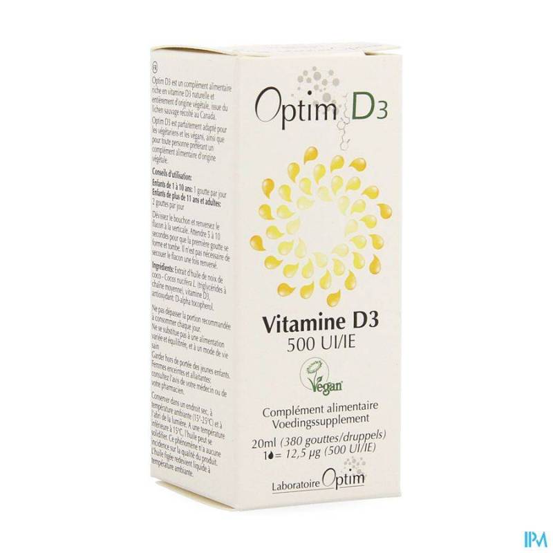 OPTIM D3 VITAMINE D3 VEGETALE 500UI FLACON 20ML