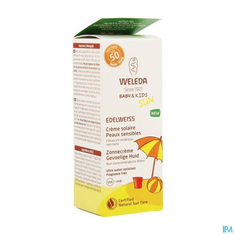 WELEDA EDELWEISS ZONNECREME GEVOEL.HUID IP50 50ML