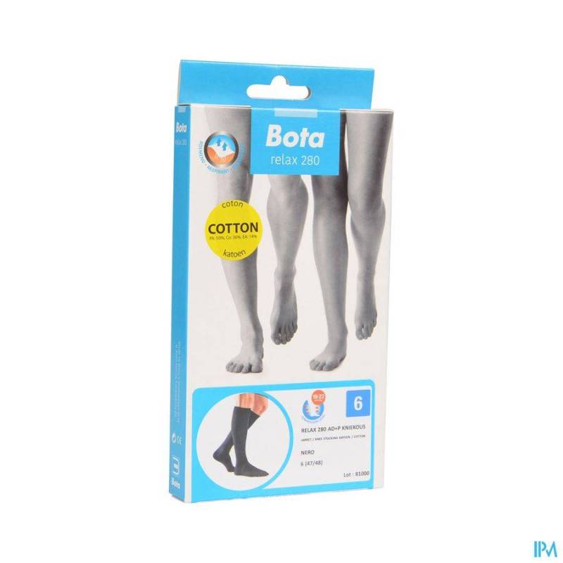 BOTA RELAX 280 KATOEN KORTE KOUS ZWART N6