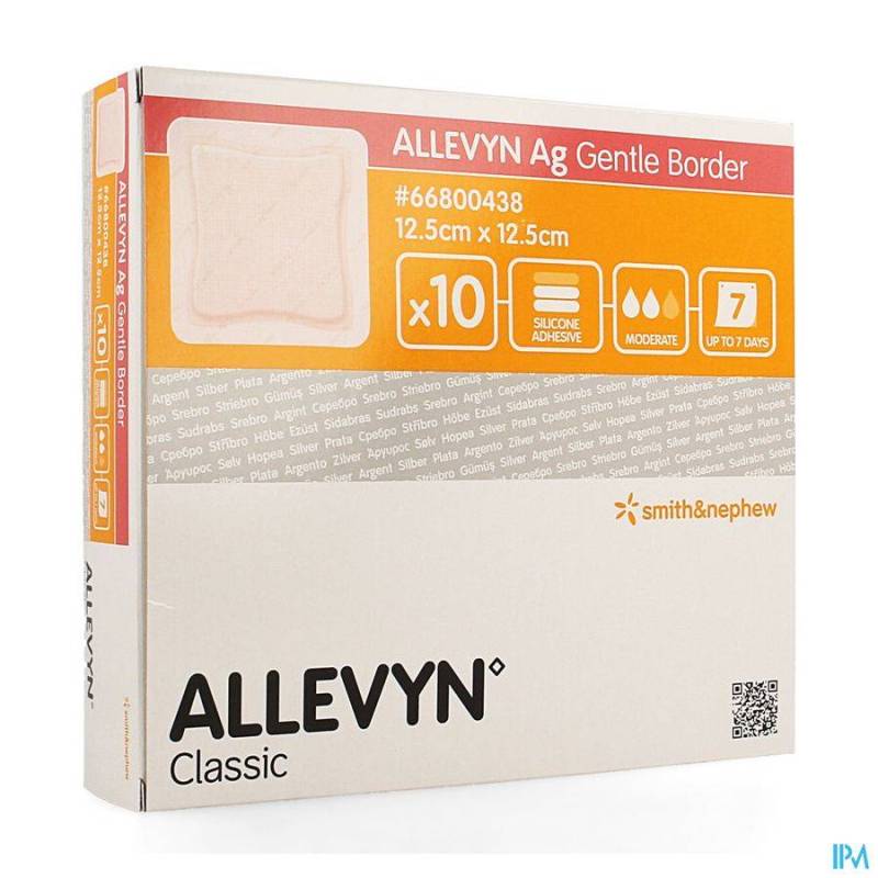 ALLEVYN AG PANS ADHESIVE SILIC. 12,5X12,5CM 10