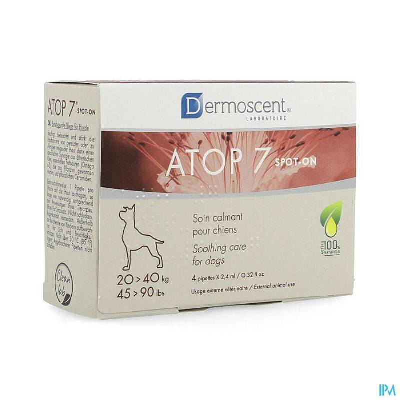 DERMOSCENT ATOP 7 SPOT ON CHIEN 20-40KG 4X2,4ML