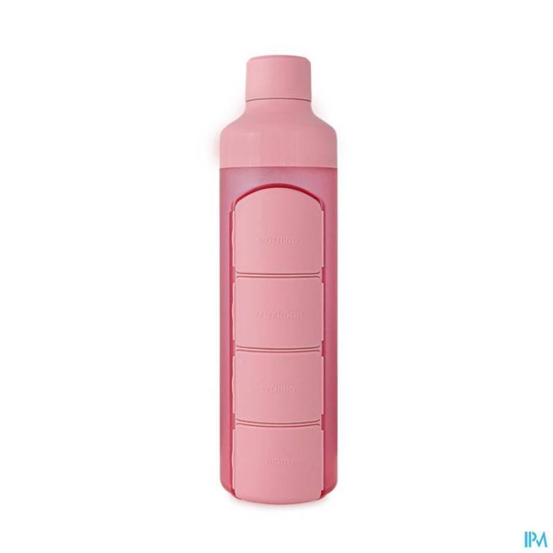 YOS WATER BOTTLE & PILL BOX DAILY PERFECT PINK
