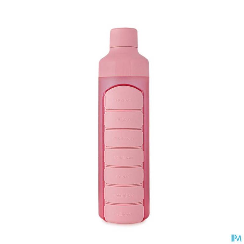 YOS WATER BOTTLE & PILL BOX WEEKLY PERFECT PINK