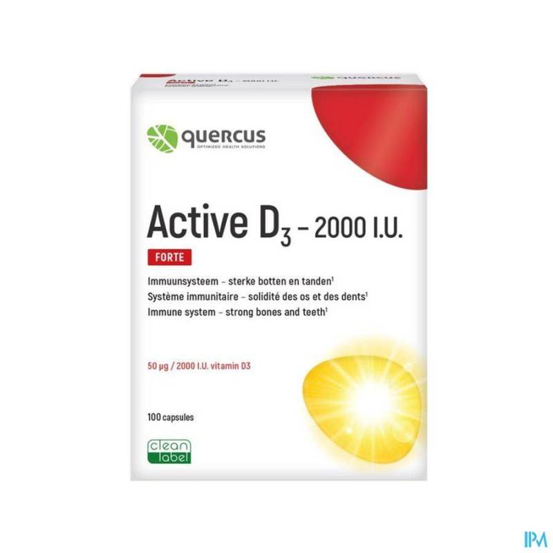 QUERCUS ACTIVE D3 2000 I.U. CAPS 100