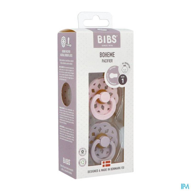 BIBS 1 BOHEME DUO BLOS/LILAC 2PC     0-6M