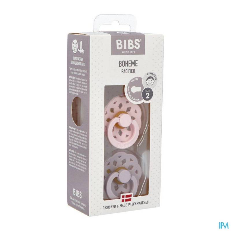 BIBS 2 BOHEME DUO BLOS/LILAC 2S 6-18M