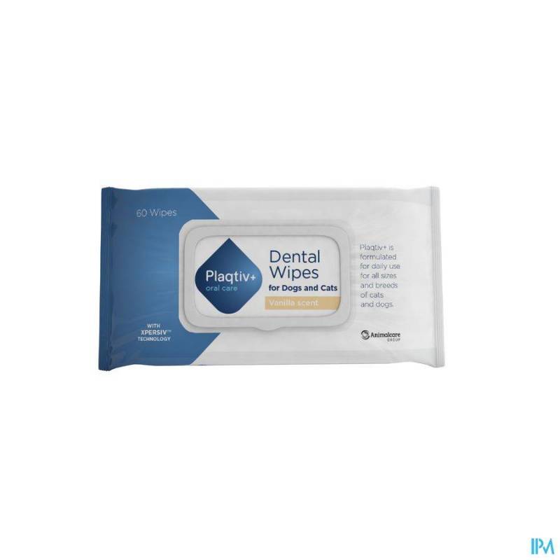 PLAQTIV LINGETTES DENT CHIEN ET CHAT 60