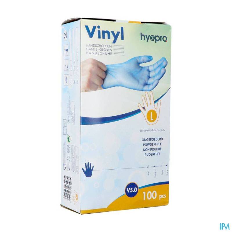 PHARMEX HANDSCHOENEN BLAUW VINYL L POEDERVRIJ 100