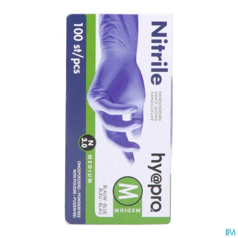 PHARMEX HANDSCHOENEN BLAUW NITRIL M POEDERVRIJ 100