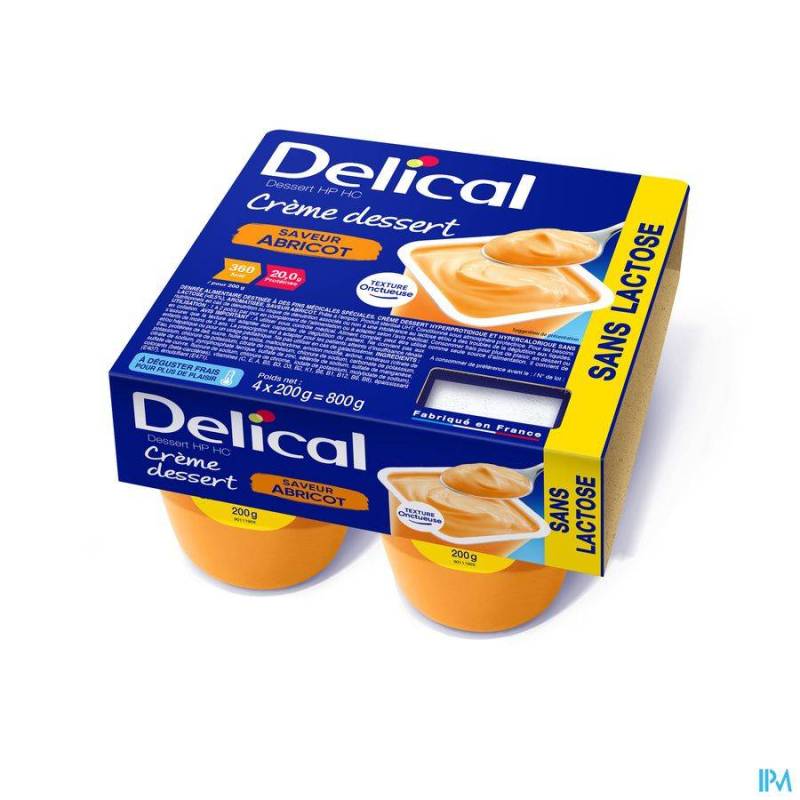 DELICAL CREME DESSERT HP-HC S/LACT.ABRIC 4X125G NF