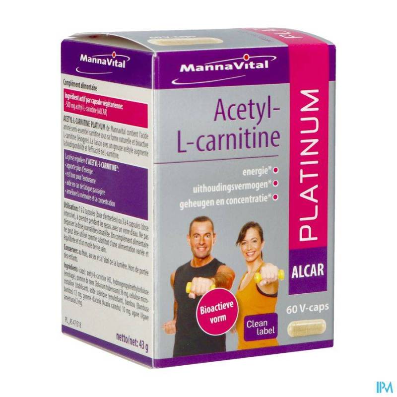 MANNAVITAL ACETYL L-CARNITINE PLATINUM V-CAPS 60