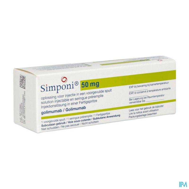 SIMPONI PI PHARMA 50MG OPL INJ VOORGEV.SPUIT 1 PIP