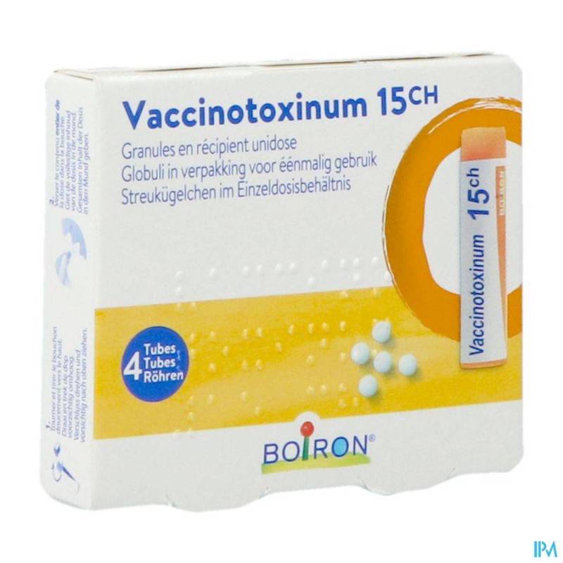 VACCINOTOXINUM 15CH HOMEOPACK GL 4X1G BOIRON