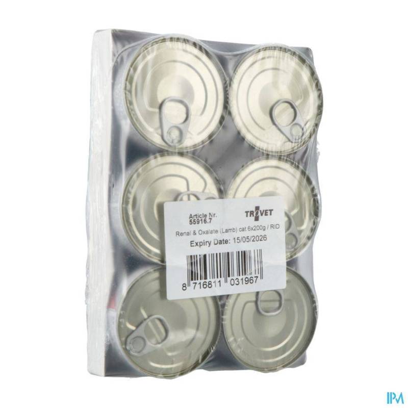 TROVET RID RENAL & OXALATE CHAT LAMB 6X200G