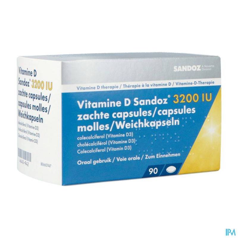 VITAMINE D SANDOZ 3200IU CAPS ZACHT 90