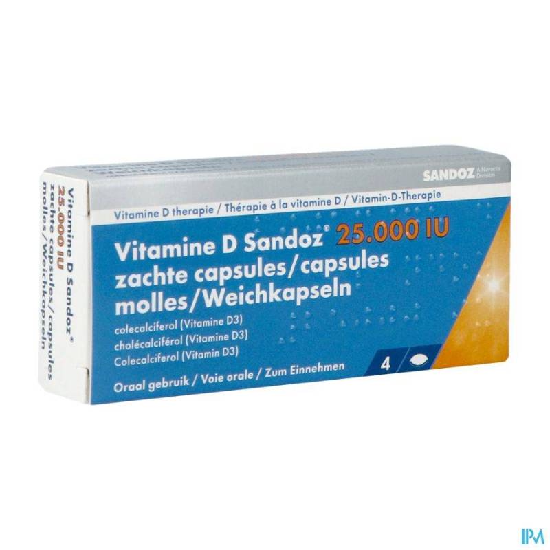 VITAMINE D SANDOZ 25000IU CAPS MOLLE 4