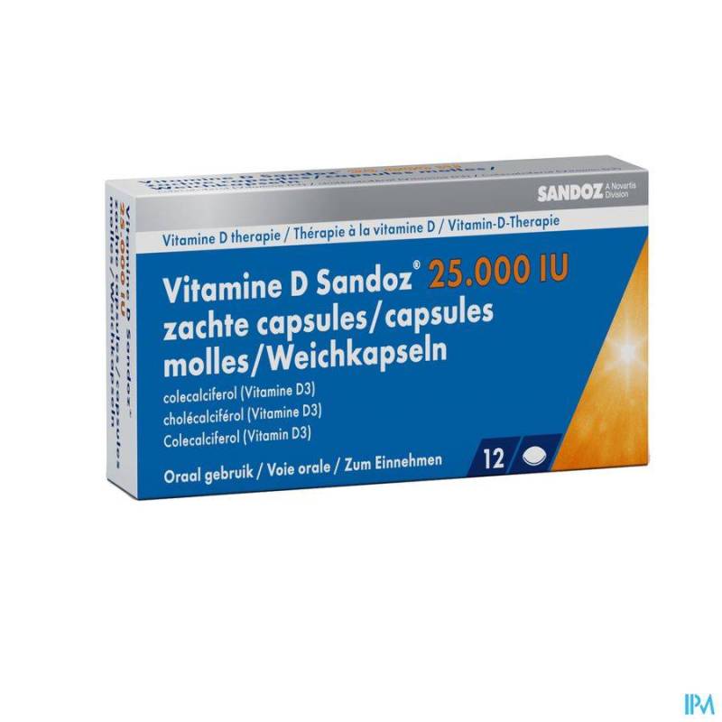 VITAMINE D SANDOZ 25000IU CAPS MOLLE 12