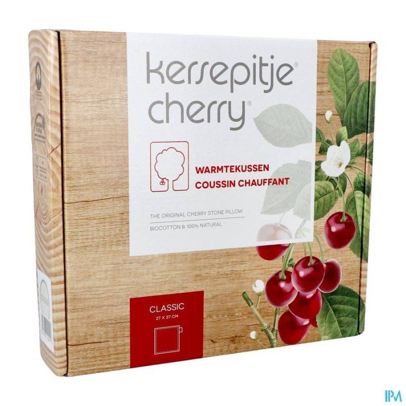 KERSEPITJE WARMTEKUSSEN CLASSIC ECRU 27X27CM