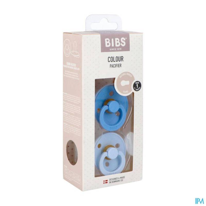 BIBS 1 SUCETTE DUO SKY BLUE&BABY BLUE