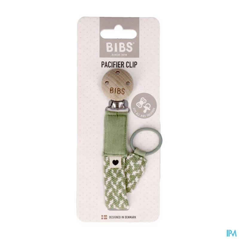 BIBS FOPSPEENKETTING BRAIDED SAGE&IVORY