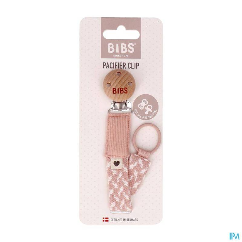 BIBS FOPSPEENKETTING BRAIDED BLUSH&IVORY