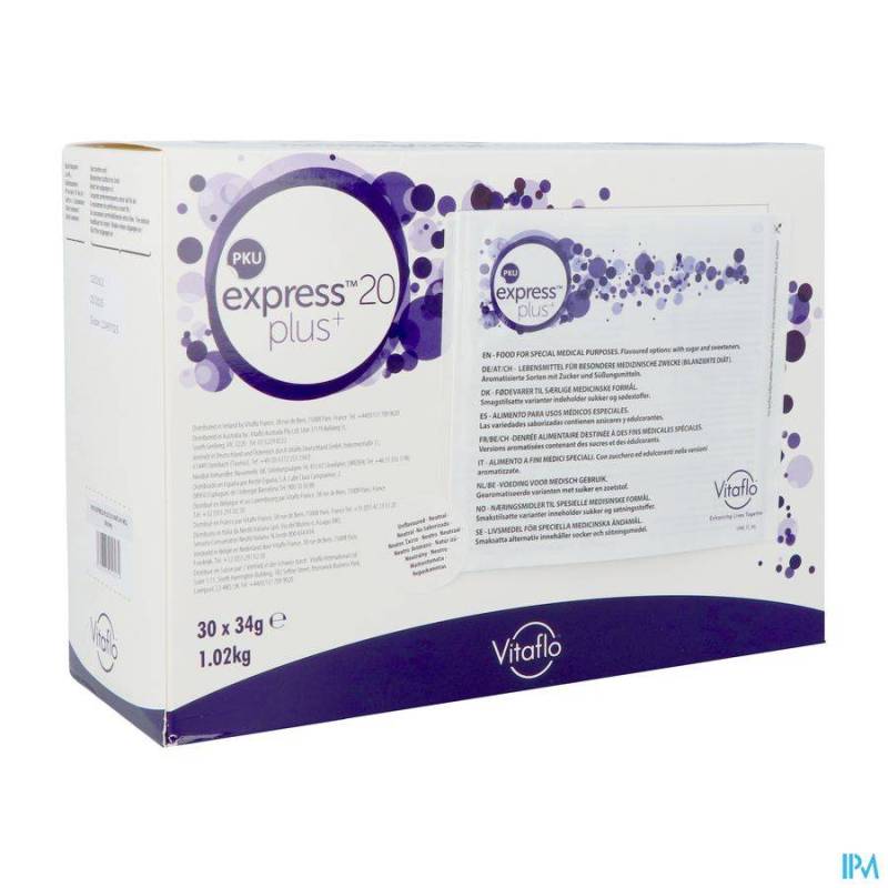 PKU EXPRESS PLUS 20 NIET GEAROMATISEERD 30X34G