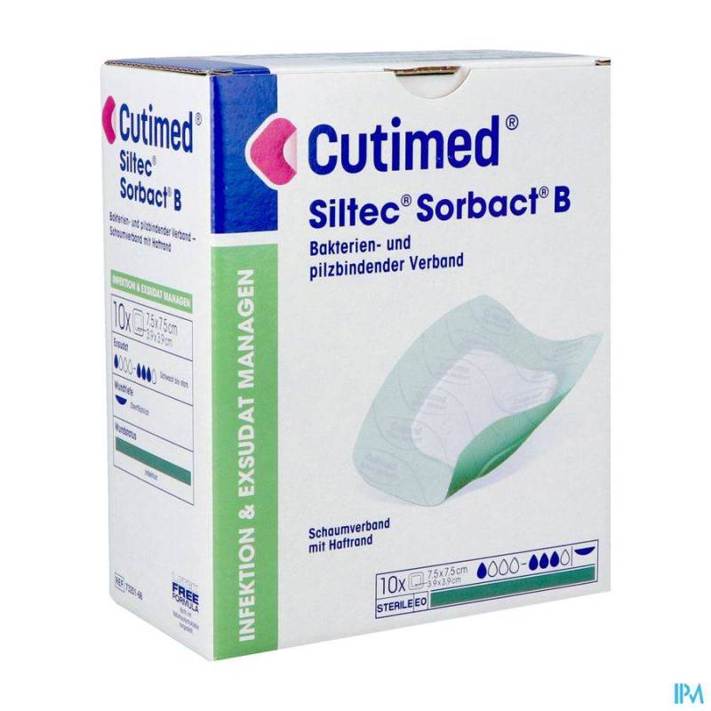 CUTIMED SILTEC SORBACT B 7,5X7,5CM 10