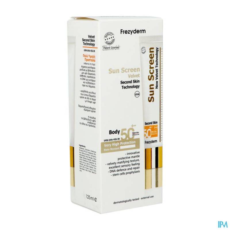 FREZYDERM SUNSCREEN VELVET BODY SPF50125ML