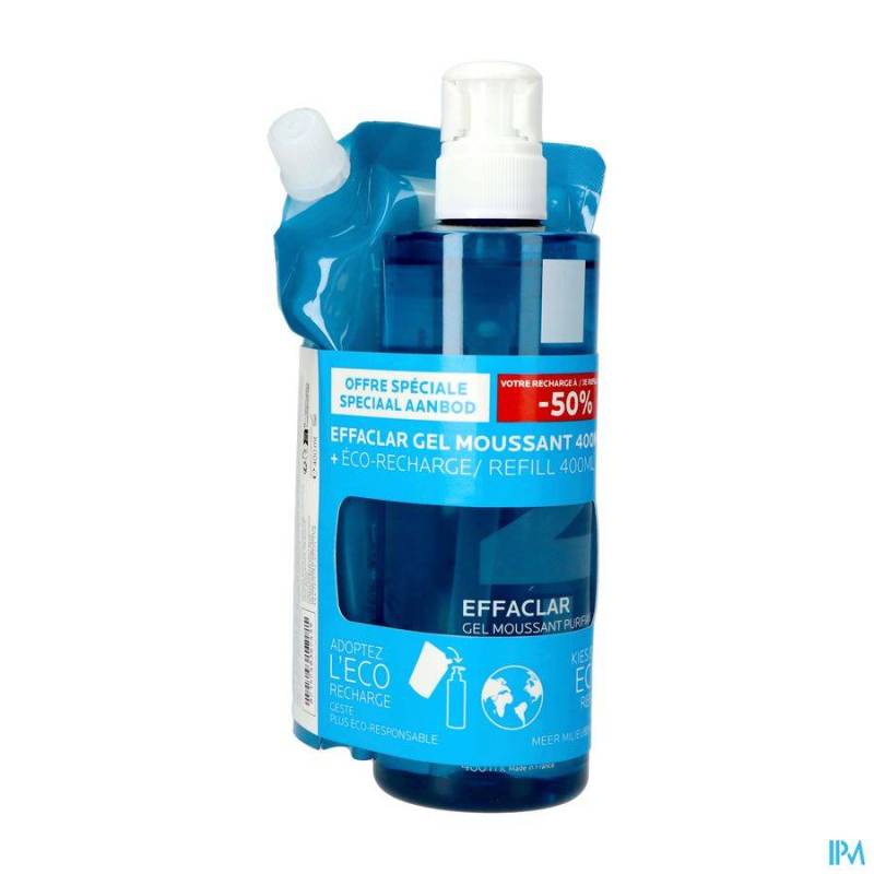 LRP EFFACLAR GEL MOUSS.400ML  RECHARGE 400ML -50%